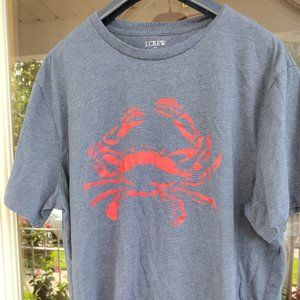 J Crew Mercantile T Shirt Mens Sz Large Navy Short Sleeve Broken In Crab Logo